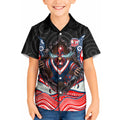 Sydney Roosters Kid Hawaiian Shirt The Scream of Lightning Eyes - Indigenous Dot Ripping Effect
