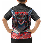 Sydney Roosters Kid Hawaiian Shirt The Scream of Lightning Eyes - Indigenous Dot Ripping Effect