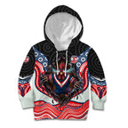Sydney Roosters Kid Hoodie The Scream of Lightning Eyes - Indigenous Dot Ripping Effect
