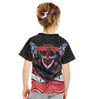 Sydney Roosters Kid T Shirt The Scream of Lightning Eyes - Indigenous Dot Ripping Effect