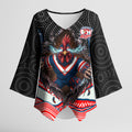 Sydney Roosters Kimono Sleeve Blouse The Scream of Lightning Eyes - Indigenous Dot Ripping Effect