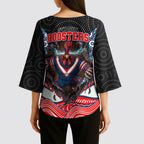 Sydney Roosters Kimono Sleeve Blouse The Scream of Lightning Eyes - Indigenous Dot Ripping Effect