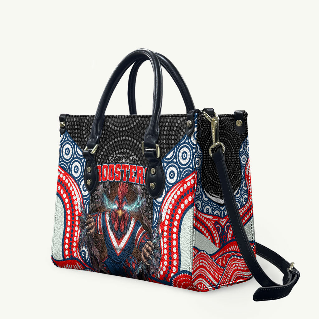 Sydney Roosters Leather Bag The Scream of Lightning Eyes - Indigenous Dot Ripping Effect