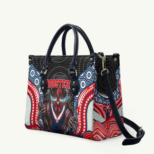 Sydney Roosters Leather Bag The Scream of Lightning Eyes - Indigenous Dot Ripping Effect