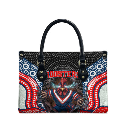 Sydney Roosters Leather Bag The Scream of Lightning Eyes - Indigenous Dot Ripping Effect