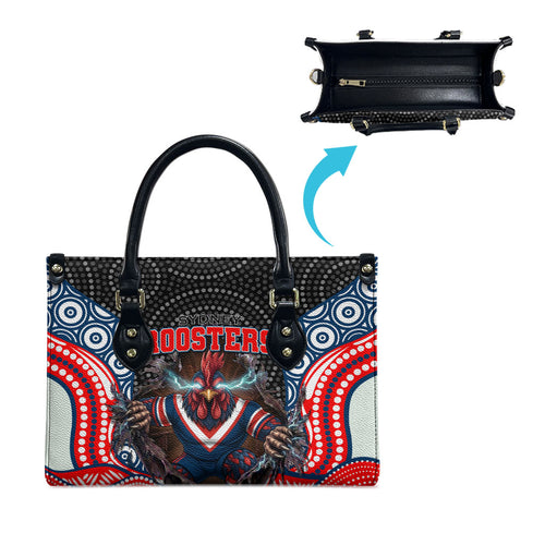 Sydney Roosters Leather Bag The Scream of Lightning Eyes - Indigenous Dot Ripping Effect