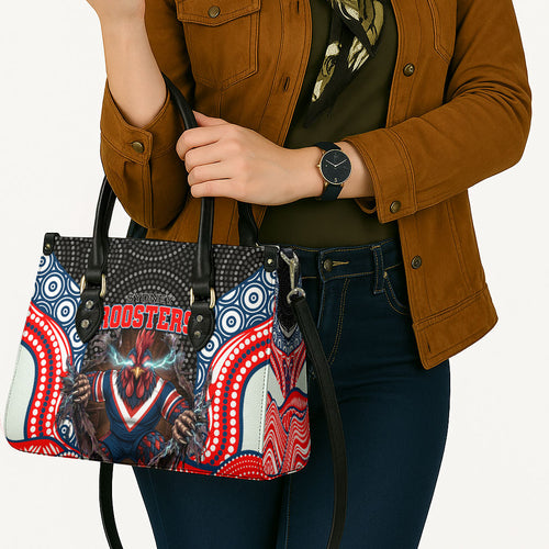Sydney Roosters Leather Bag The Scream of Lightning Eyes - Indigenous Dot Ripping Effect