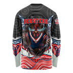 Sydney Roosters Long Sleeve Shirt The Scream of Lightning Eyes - Indigenous Dot Ripping Effect