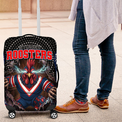 Sydney Roosters Luggage Cover The Scream of Lightning Eyes - Indigenous Dot Ripping Effect