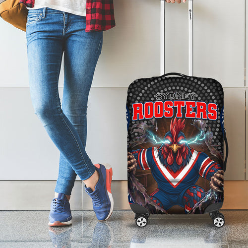 Sydney Roosters Luggage Cover The Scream of Lightning Eyes - Indigenous Dot Ripping Effect