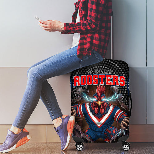 Sydney Roosters Luggage Cover The Scream of Lightning Eyes - Indigenous Dot Ripping Effect