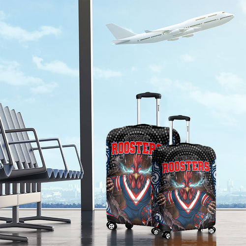 Sydney Roosters Luggage Cover The Scream of Lightning Eyes - Indigenous Dot Ripping Effect
