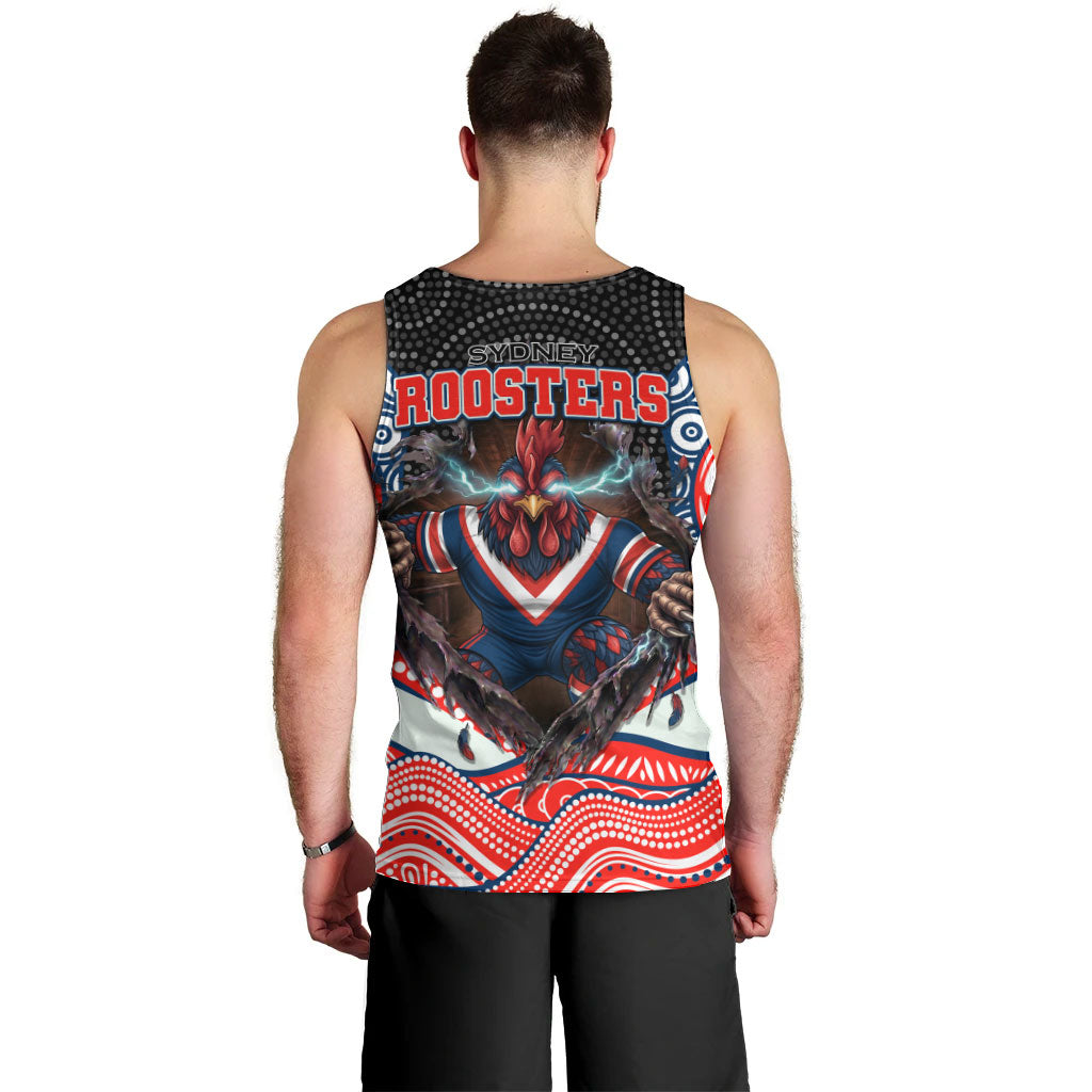 Sydney Roosters Men Tank Top The Scream of Lightning Eyes - Indigenous Dot Ripping Effect
