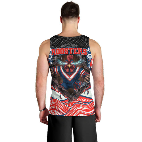Sydney Roosters Men Tank Top The Scream of Lightning Eyes - Indigenous Dot Ripping Effect