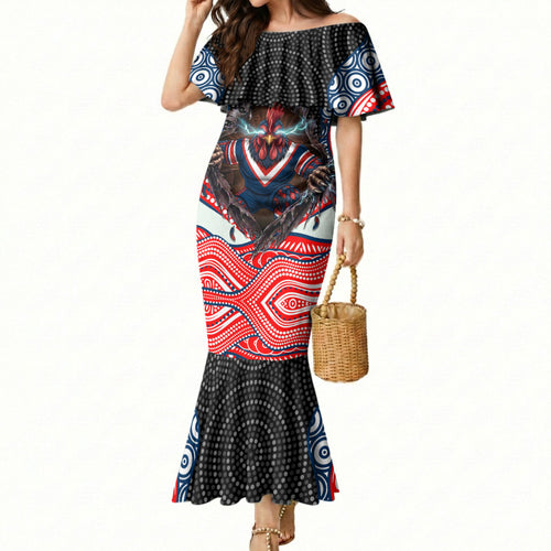 Sydney Roosters Mermaid Dress The Scream of Lightning Eyes - Indigenous Dot Ripping Effect
