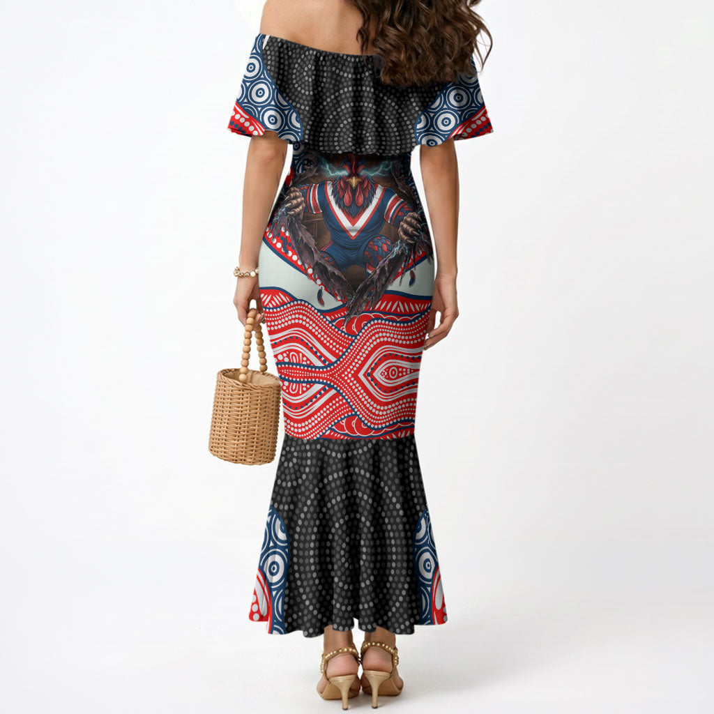 Sydney Roosters Mermaid Dress The Scream of Lightning Eyes - Indigenous Dot Ripping Effect