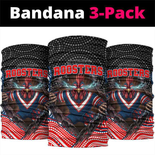 Sydney Roosters Neck Gaiter The Scream of Lightning Eyes - Indigenous Dot Ripping Effect