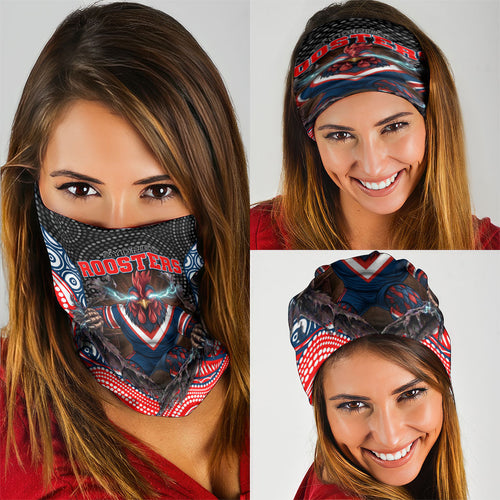 Sydney Roosters Neck Gaiter The Scream of Lightning Eyes - Indigenous Dot Ripping Effect