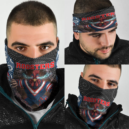 Sydney Roosters Neck Gaiter The Scream of Lightning Eyes - Indigenous Dot Ripping Effect