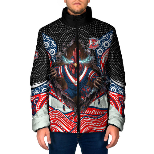 Sydney Roosters Padded Jacket The Scream of Lightning Eyes - Indigenous Dot Ripping Effect