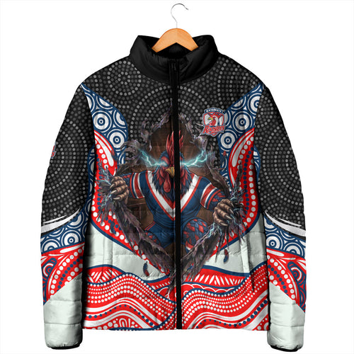 Sydney Roosters Padded Jacket The Scream of Lightning Eyes - Indigenous Dot Ripping Effect