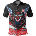 Sydney Roosters Polo Shirt The Scream of Lightning Eyes - Indigenous Dot Ripping Effect