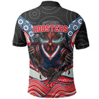 Sydney Roosters Polo Shirt The Scream of Lightning Eyes - Indigenous Dot Ripping Effect