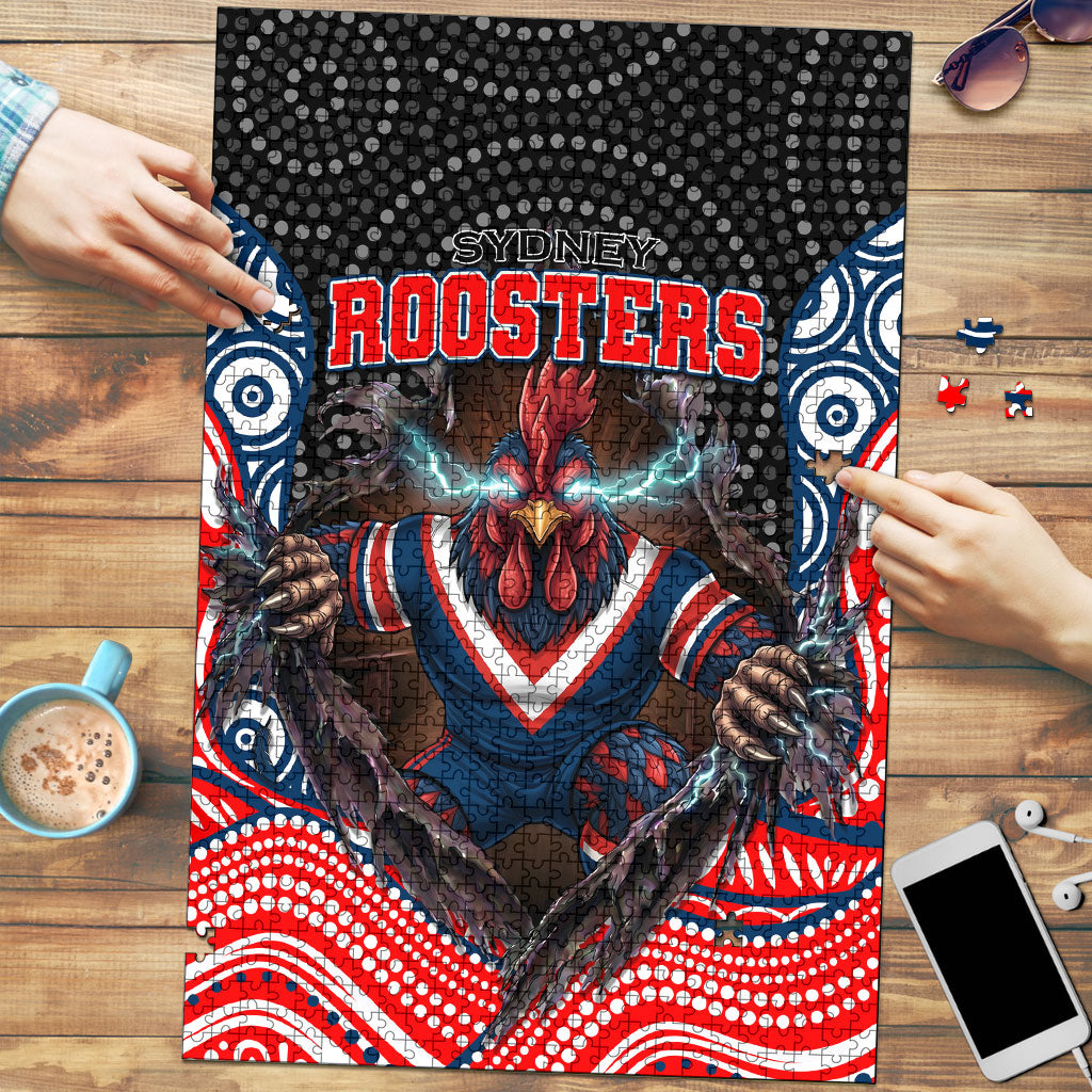 Sydney Roosters Puzzle The Scream of Lightning Eyes - Indigenous Dot Ripping Effect