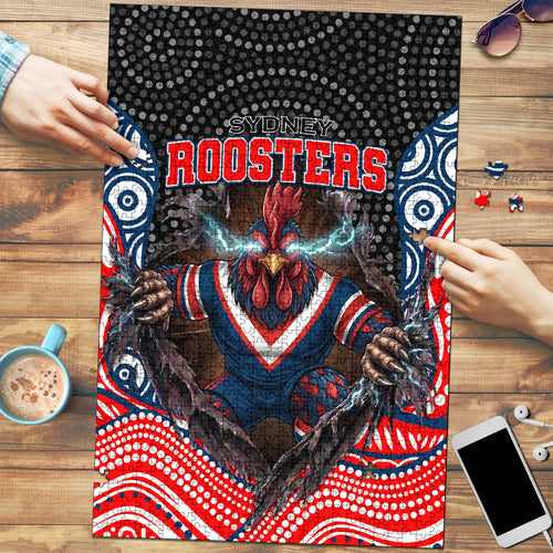 Sydney Roosters Puzzle The Scream of Lightning Eyes - Indigenous Dot Ripping Effect