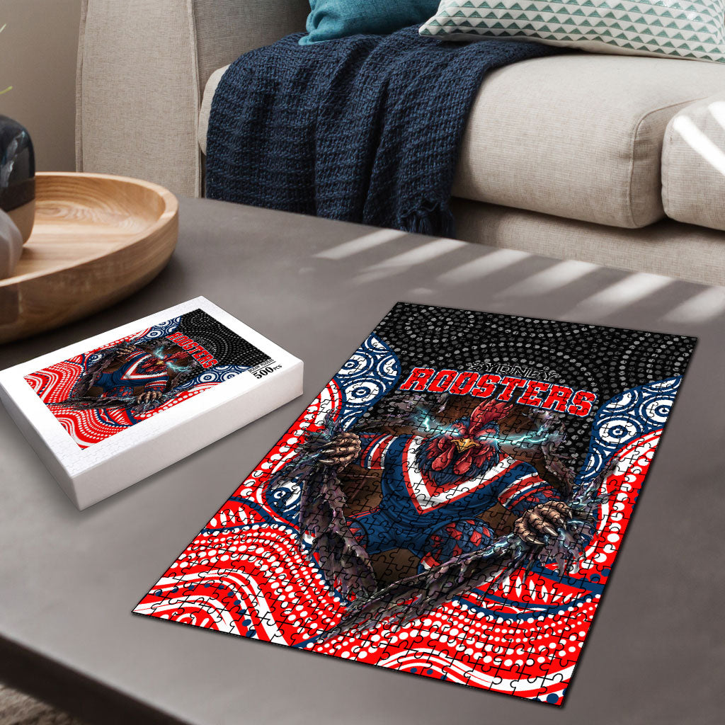 Sydney Roosters Puzzle The Scream of Lightning Eyes - Indigenous Dot Ripping Effect