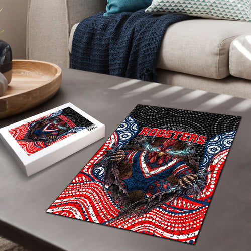 Sydney Roosters Puzzle The Scream of Lightning Eyes - Indigenous Dot Ripping Effect