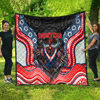 Sydney Roosters Quilt The Scream of Lightning Eyes - Indigenous Dot Ripping Effect