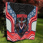Sydney Roosters Quilt The Scream of Lightning Eyes - Indigenous Dot Ripping Effect