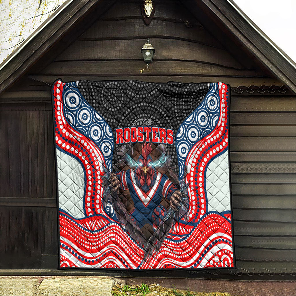 Sydney Roosters Quilt The Scream of Lightning Eyes - Indigenous Dot Ripping Effect