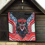 Sydney Roosters Quilt The Scream of Lightning Eyes - Indigenous Dot Ripping Effect