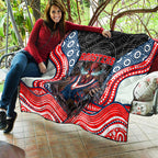 Sydney Roosters Quilt The Scream of Lightning Eyes - Indigenous Dot Ripping Effect