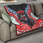 Sydney Roosters Quilt The Scream of Lightning Eyes - Indigenous Dot Ripping Effect