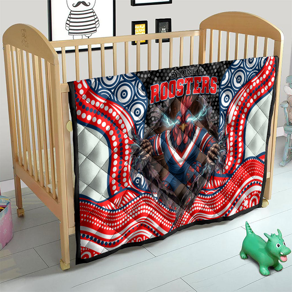 Sydney Roosters Quilt The Scream of Lightning Eyes - Indigenous Dot Ripping Effect