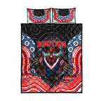 Sydney Roosters Quilt Bed Set The Scream of Lightning Eyes - Indigenous Dot Ripping Effect