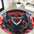 Sydney Roosters Round Carpet The Scream of Lightning Eyes - Indigenous Dot Ripping Effect
