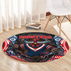 Sydney Roosters Round Carpet The Scream of Lightning Eyes - Indigenous Dot Ripping Effect