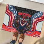 Sydney Roosters Rubber Doormat The Scream of Lightning Eyes - Indigenous Dot Ripping Effect
