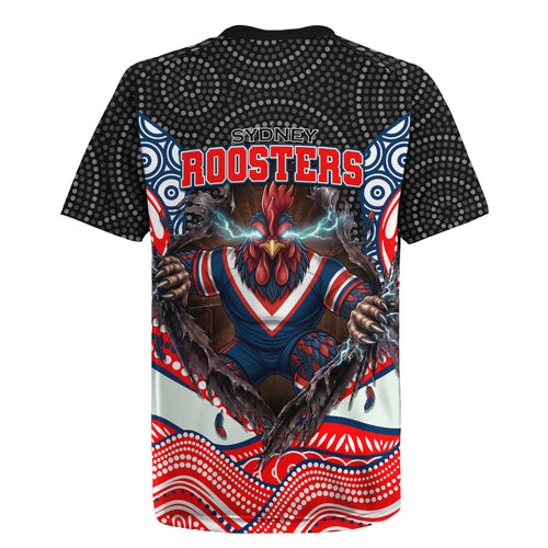 Sydney Roosters Rugby Jersey The Scream of Lightning Eyes - Indigenous Dot Ripping Effect