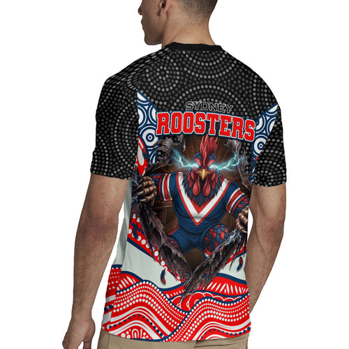 Sydney Roosters Rugby Jersey The Scream of Lightning Eyes - Indigenous Dot Ripping Effect