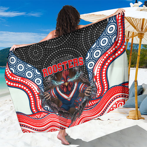 Sydney Roosters Sarong The Scream of Lightning Eyes - Indigenous Dot Ripping Effect