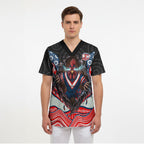 Sydney Roosters Scrub Top The Scream of Lightning Eyes - Indigenous Dot Ripping Effect