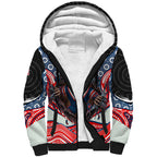 Sydney Roosters Sherpa Hoodie The Scream of Lightning Eyes - Indigenous Dot Ripping Effect