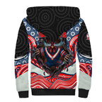 Sydney Roosters Sherpa Hoodie The Scream of Lightning Eyes - Indigenous Dot Ripping Effect