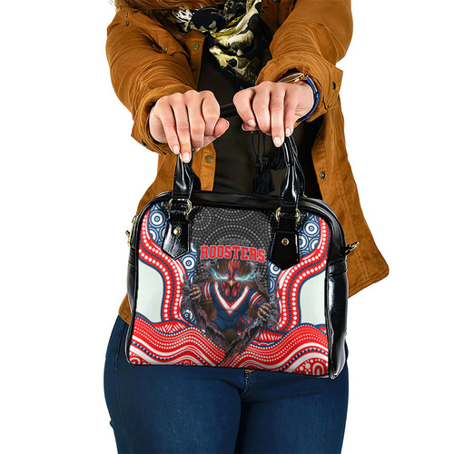Sydney Roosters Shoulder Handbag The Scream of Lightning Eyes - Indigenous Dot Ripping Effect