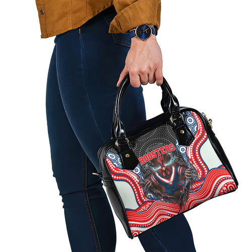 Sydney Roosters Shoulder Handbag The Scream of Lightning Eyes - Indigenous Dot Ripping Effect